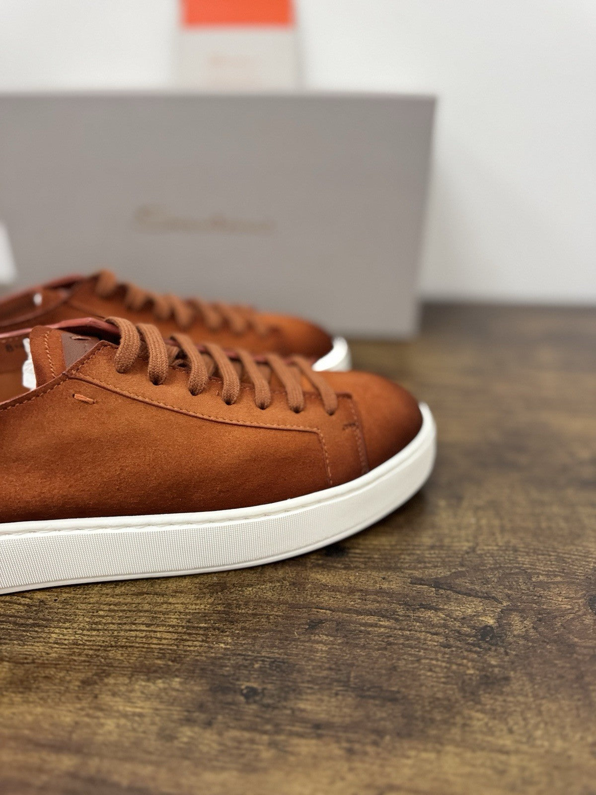 Santoni Sneaker Icon  Pelle Suede Orange Luxury Scarpa Santoni Uomo 41.5