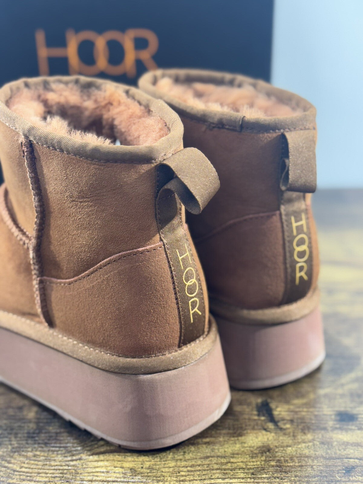 Hoor Stivaletto Donna Vega Suede Brick Mattone Zeppa Extra Light 37