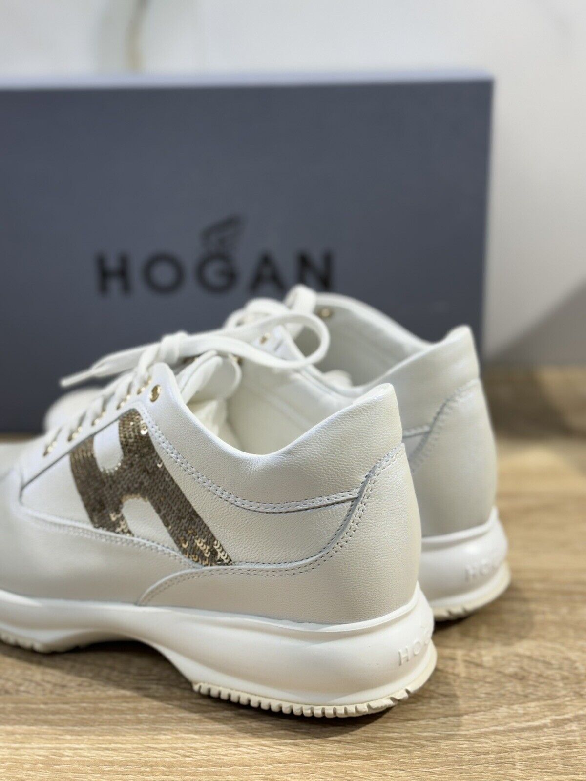 hogan interactive donna Pelle Bianco Perla H Strass   Casual Hogan Woman 38.5