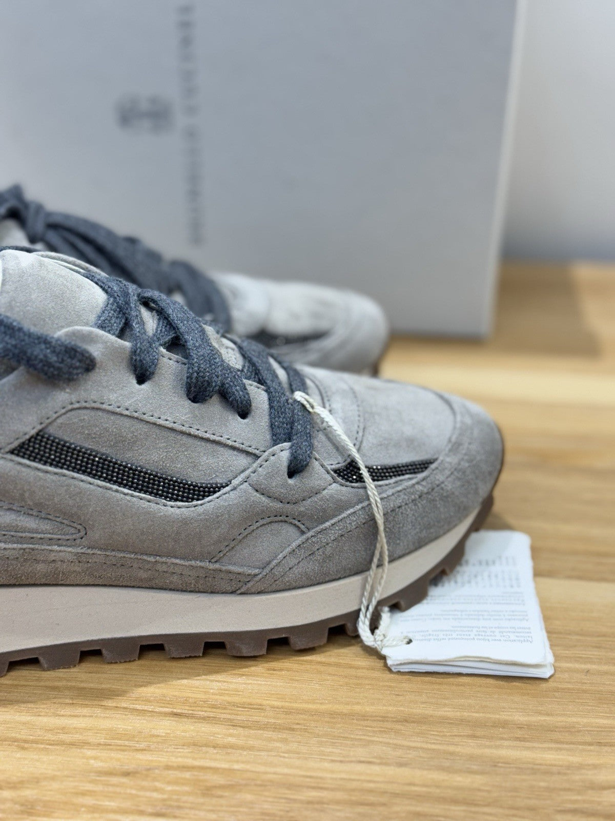 Brunello Cucinelli Sneaker  Suede Grey  Beige Luxury Cucinelli Scarpa Donna 36