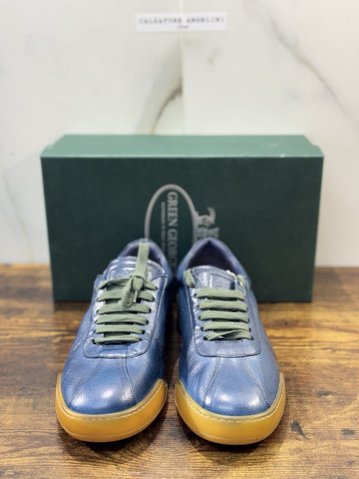 Green George Sneaker Pelle Blu Uomo Ultra Flexible 44