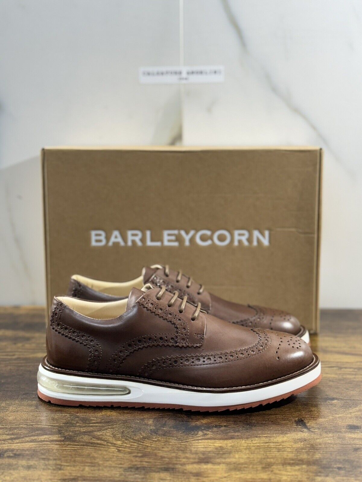 Barleycorn Air Brogue Uomo Pelle Brown  Extralight Casual Men Shoes 39.5