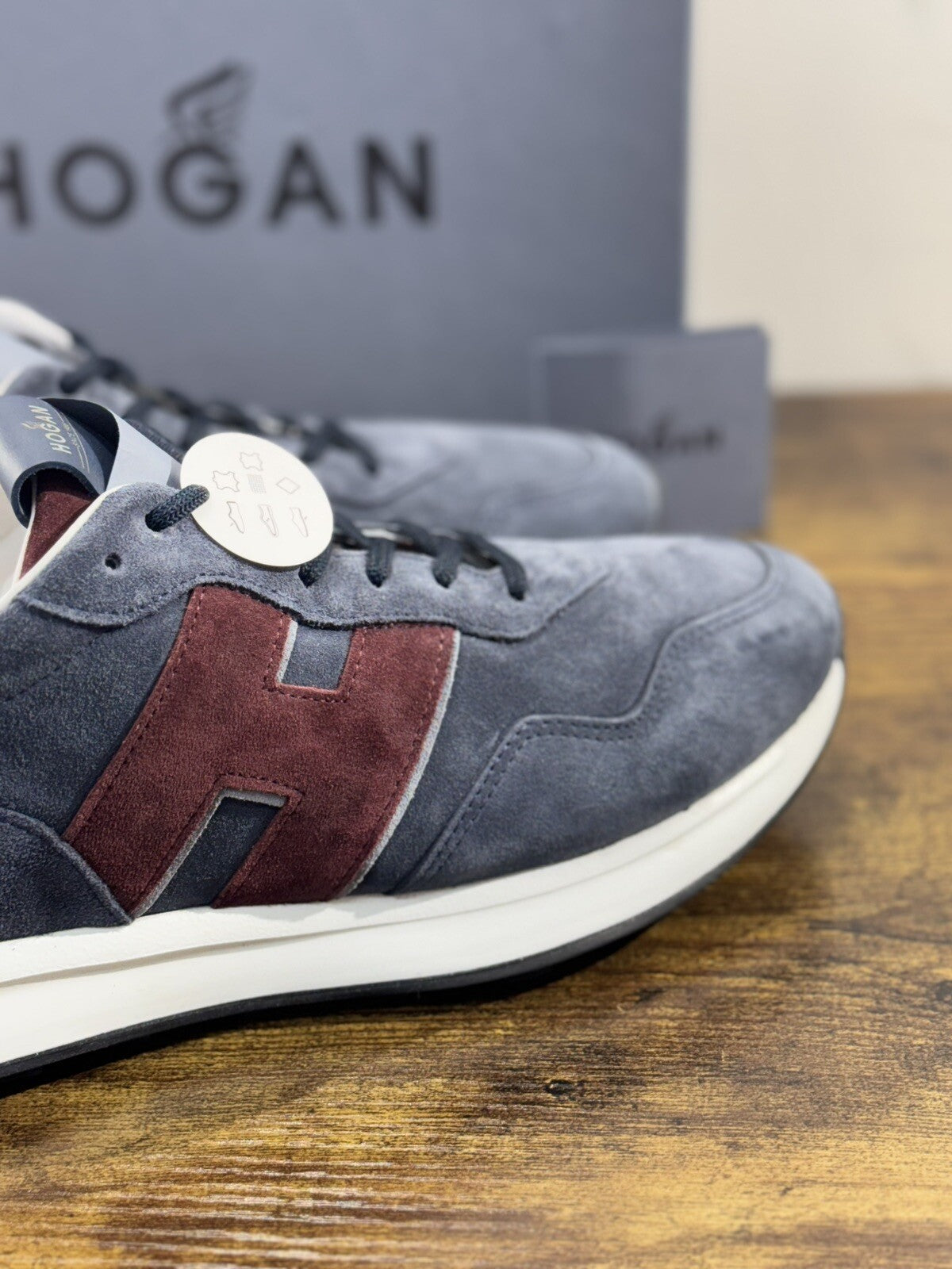 Hogan H601 uomo sneaker Pelle Blu  memory foam Luxury Hogan Men Shoes 40.5