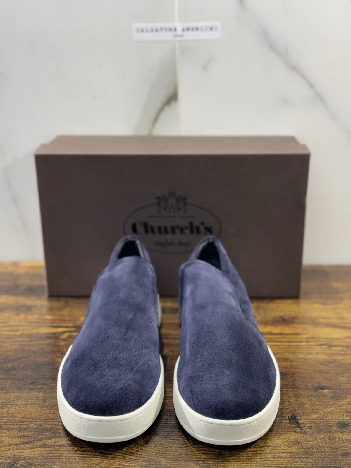 Church’s Newport Slip On  In Suede  Blu  Luxury Uomo 42.5