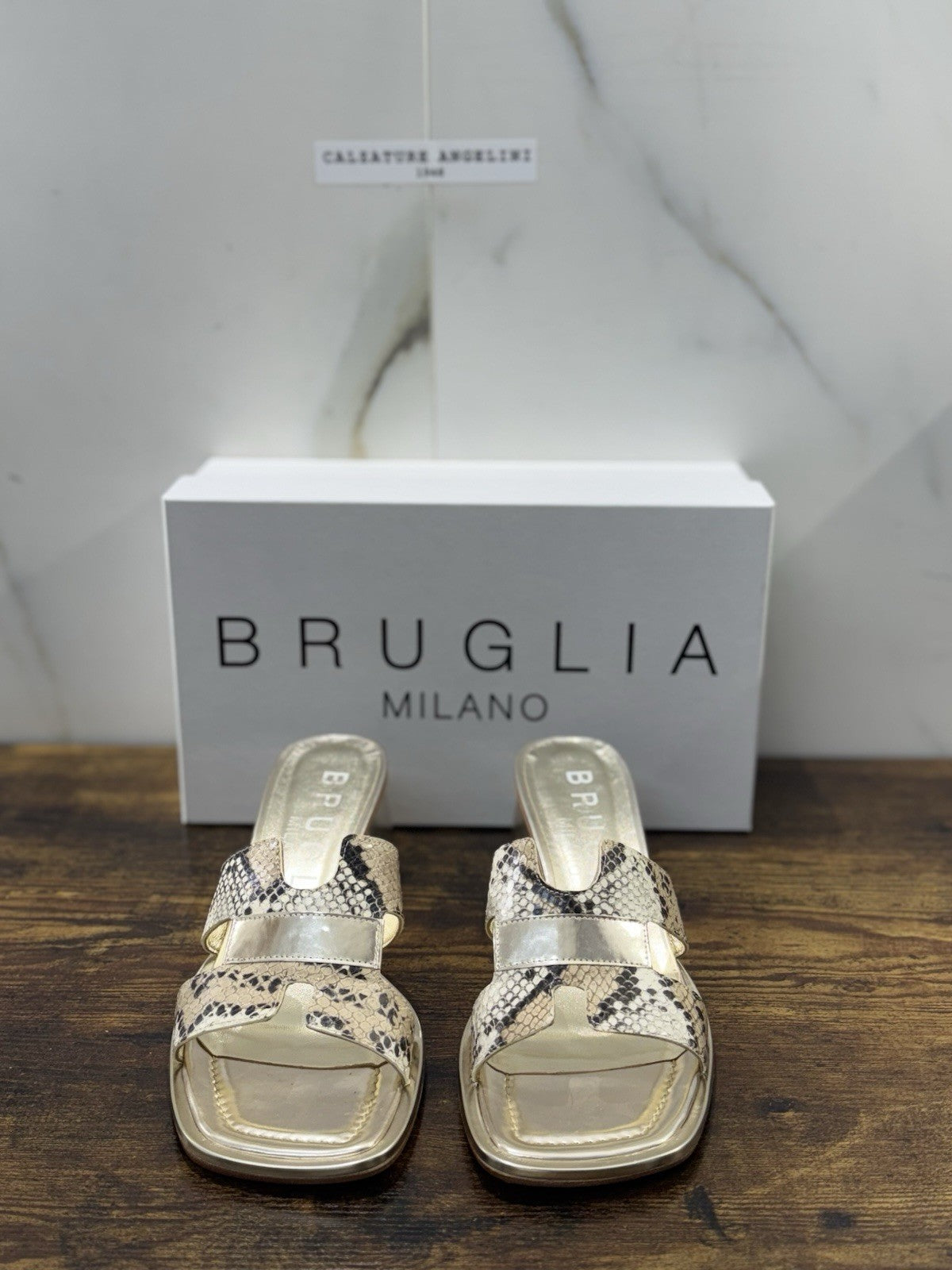 Bruglia Milano Sandalo Donna Oro  Pelle  Top Quality Scarpe Donna 40