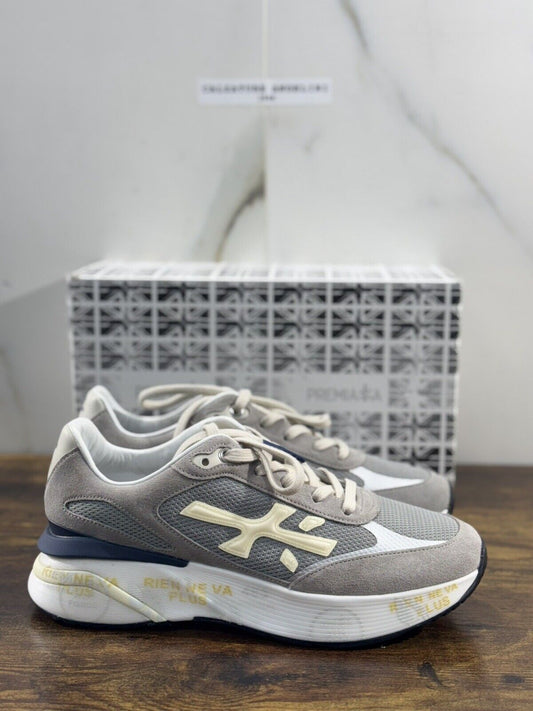 Premiata Moe Run     Sneaker Uomo Pelle Grigia  Casual Sneaker Premiata Uomo 40