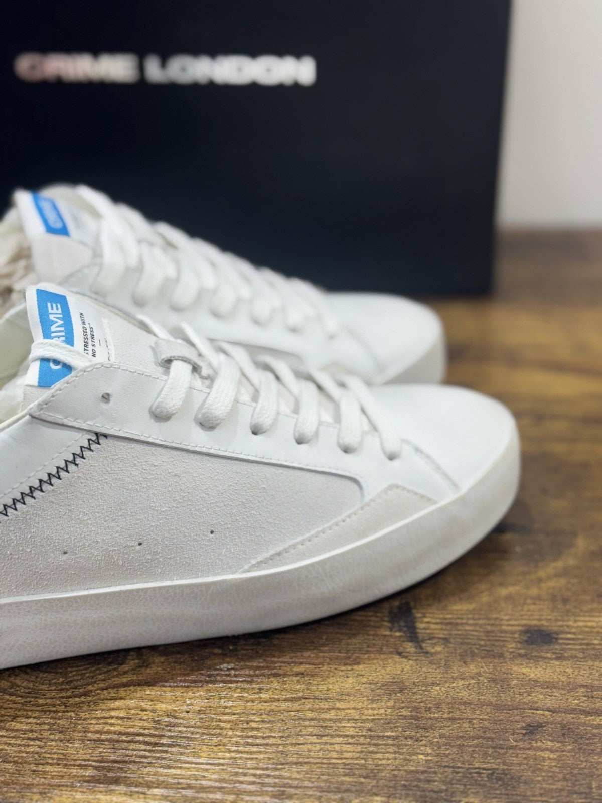 Crime London Sneaker Distressed Pelle  Bianca Causal Uomo 41