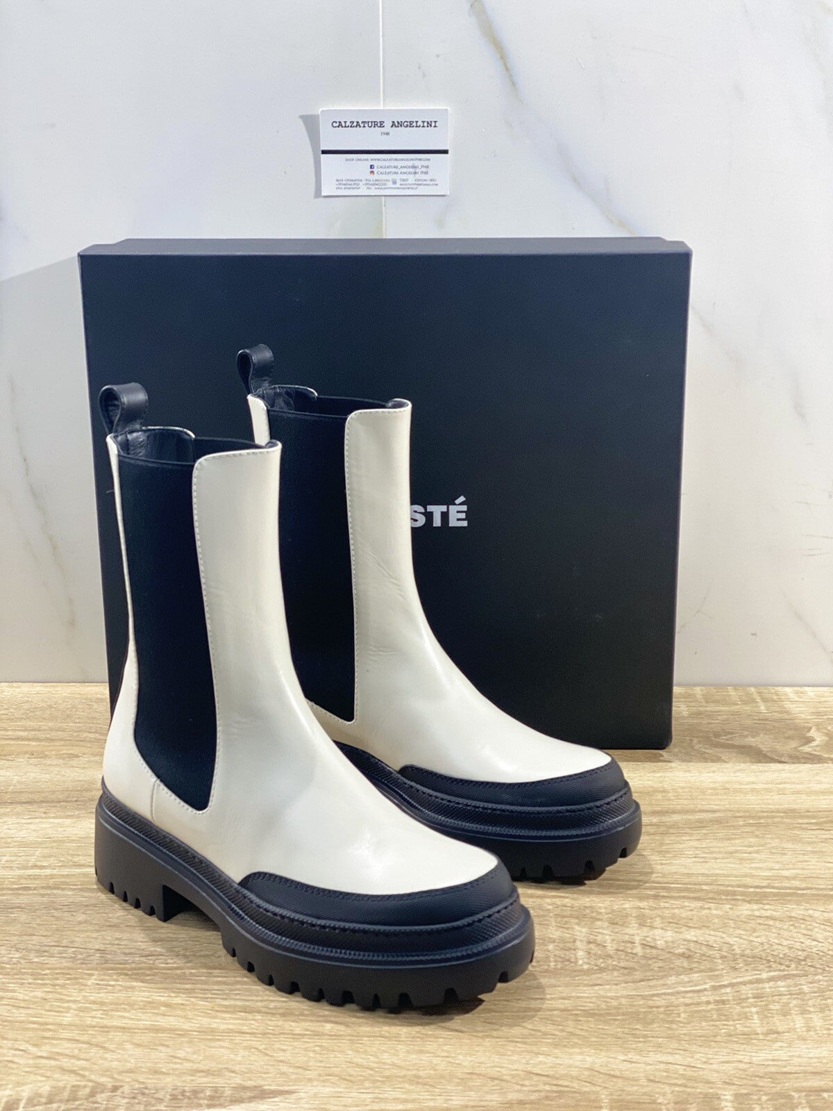 Kalliste’ Combat Boot Donna KS5502 In Pelle Offwhite Luxury Woman Boot 40