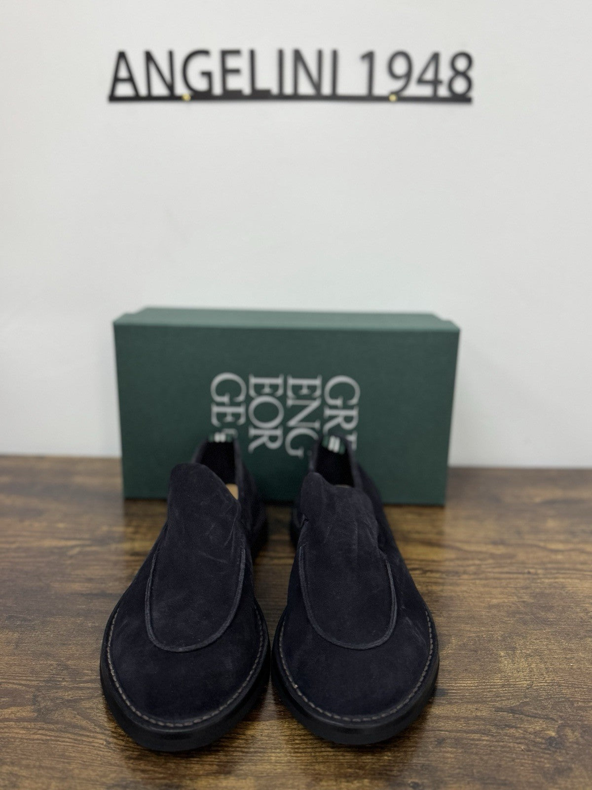 Green George Mocassino Summer Walk  Suede Blu   Handmade In Italy Uomo 45