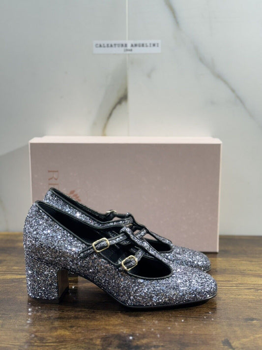 Relac Scarpa Donna Maryjane Glitter  Luxury Handmade Shoes Relac 38.5