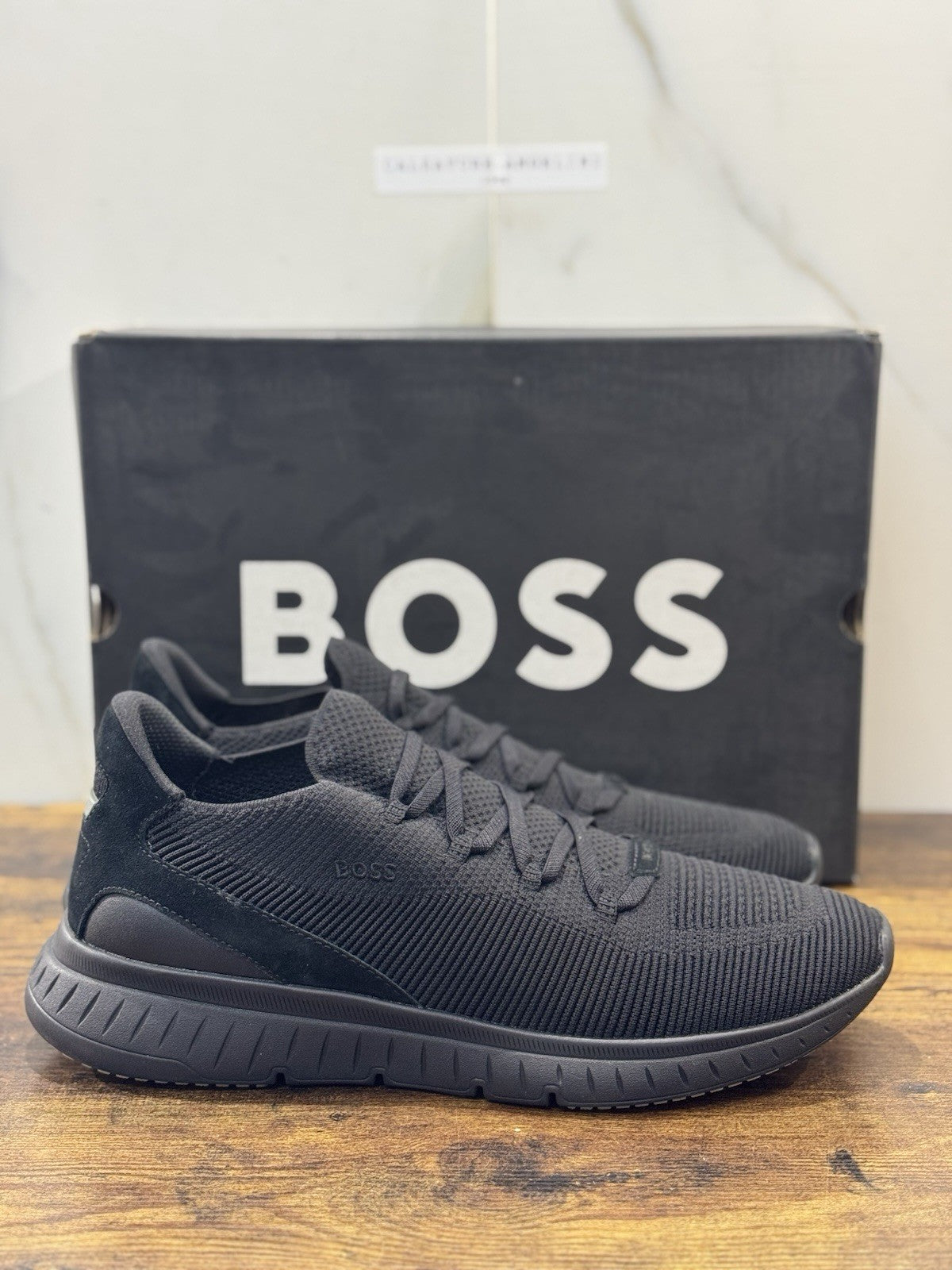 Boss Sneaker Knit Nera Casual Scarpa Uomo Boss 45