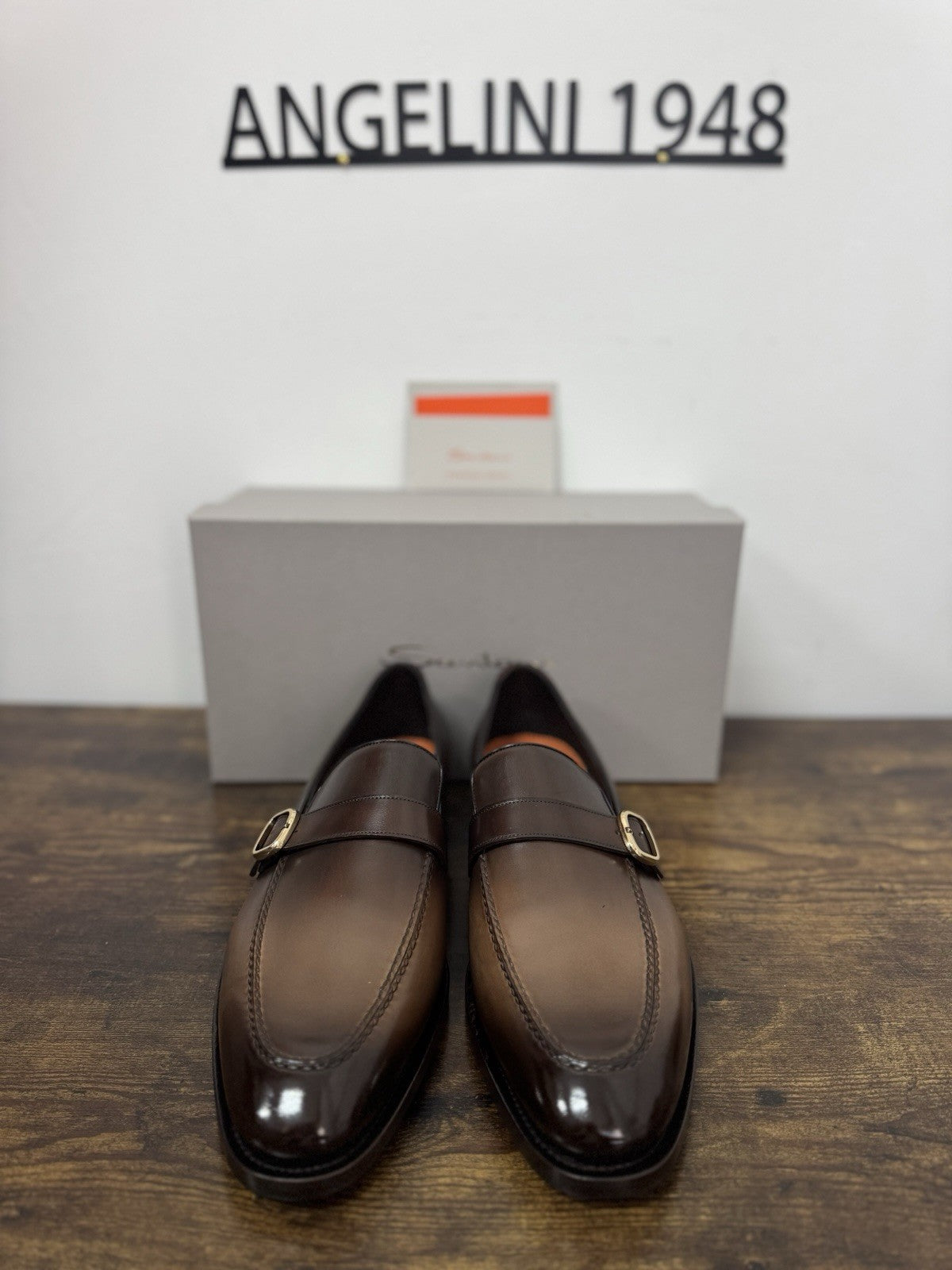 Santoni Mocassino Mono Buckle Goodyear Pelle Anticata Luxury Santoni Scarpa 44