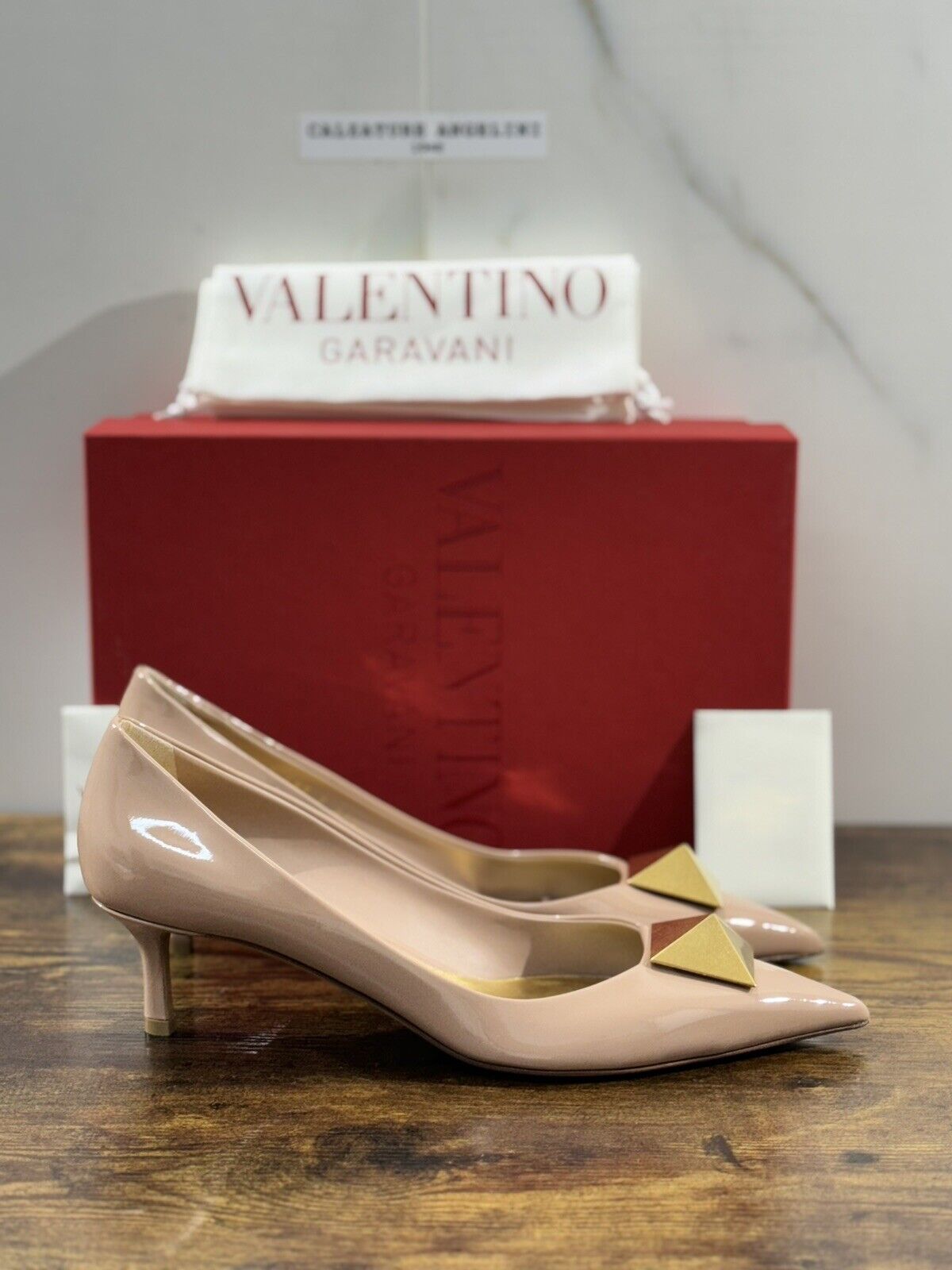 Valentino Garavani Decollete’ Donna One Stud Vernice Nude  50mm Luxury 41