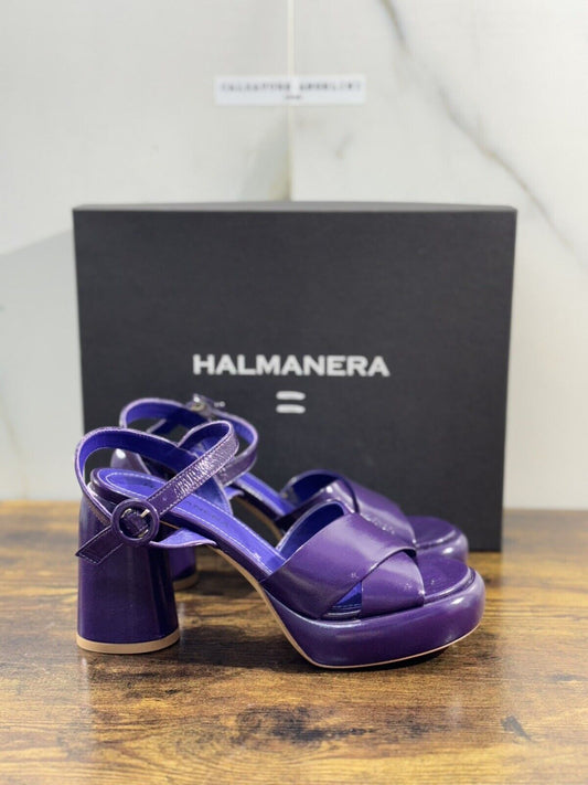 Halmanera Sandalo Donna Erika      In Pelle Viola Luxury Shoes 36