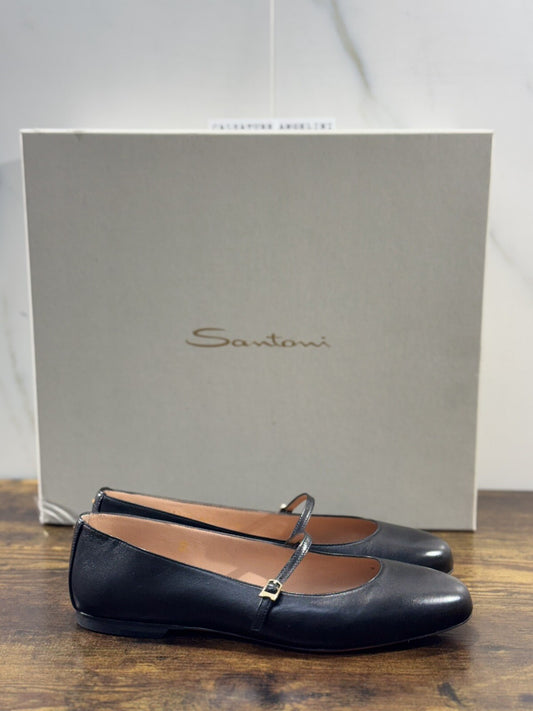 Santoni Ballerina Donna Pelle Nera Super Soft Casual  Santoni 39.5
