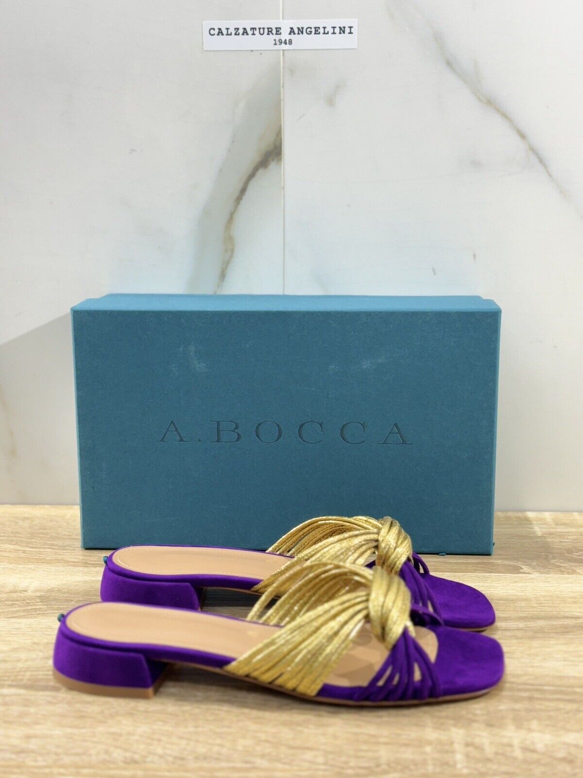 A.Bocca Sandalo Donna Mules Gold Viola   Luxury Woman Sandal A.Bocca 40