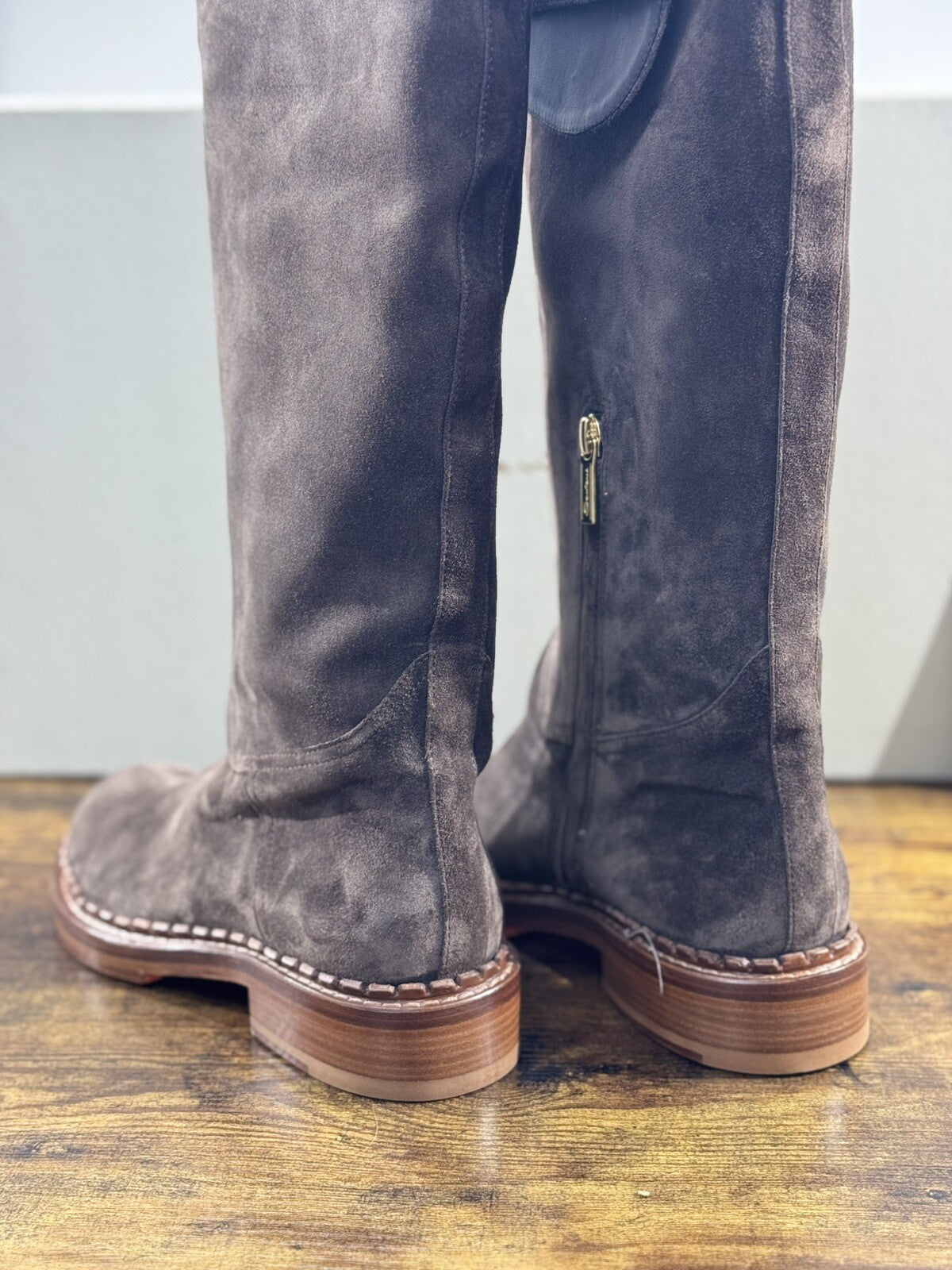 Santoni Stivali Donna In Pelle Suede Testa Moro Luxury Woman Boot Santoni 39.5