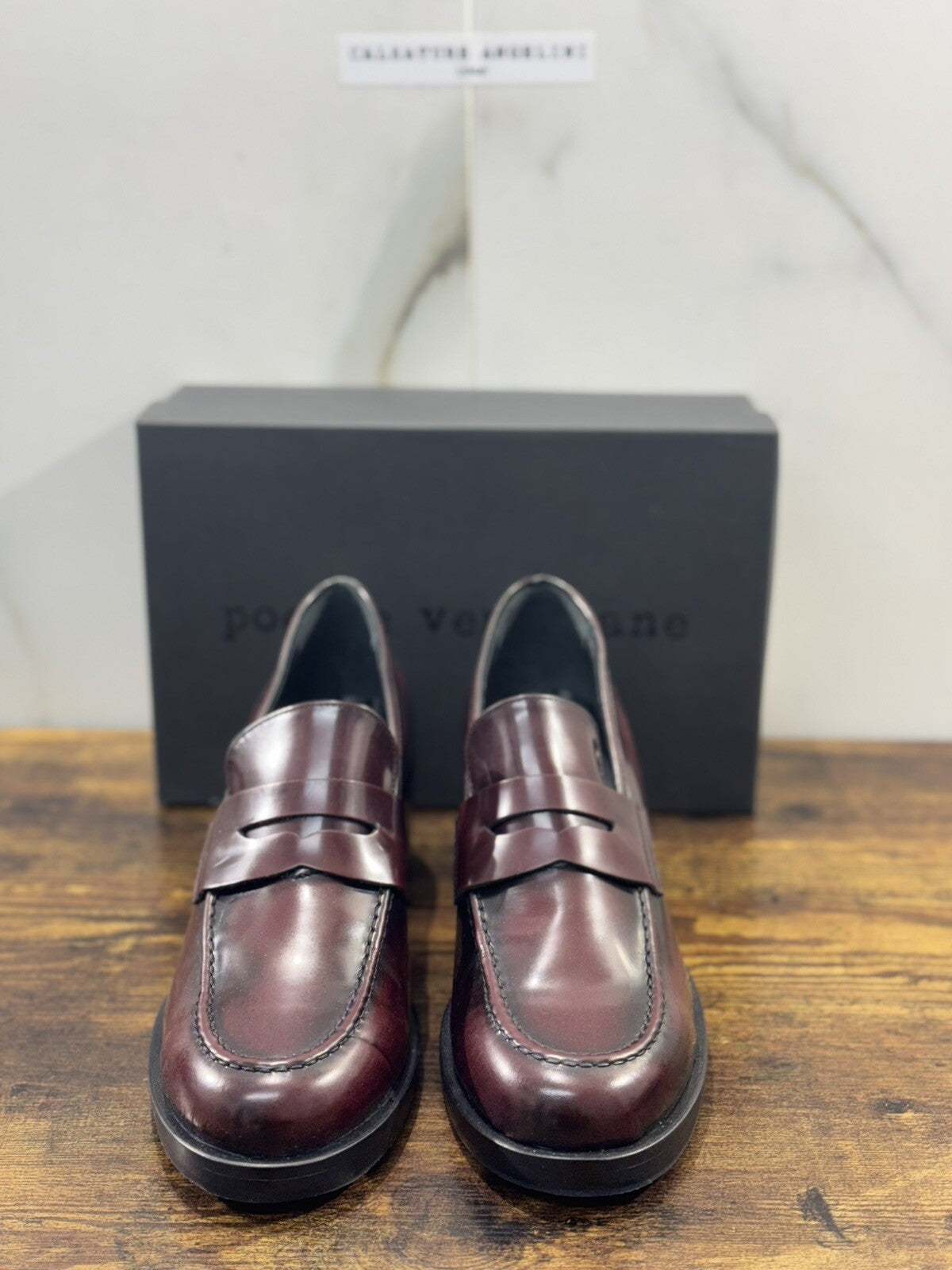 Poesie Veneziane Mocassino Donna Pelle Bordo’ Con Tacco   Casual Loafer 41