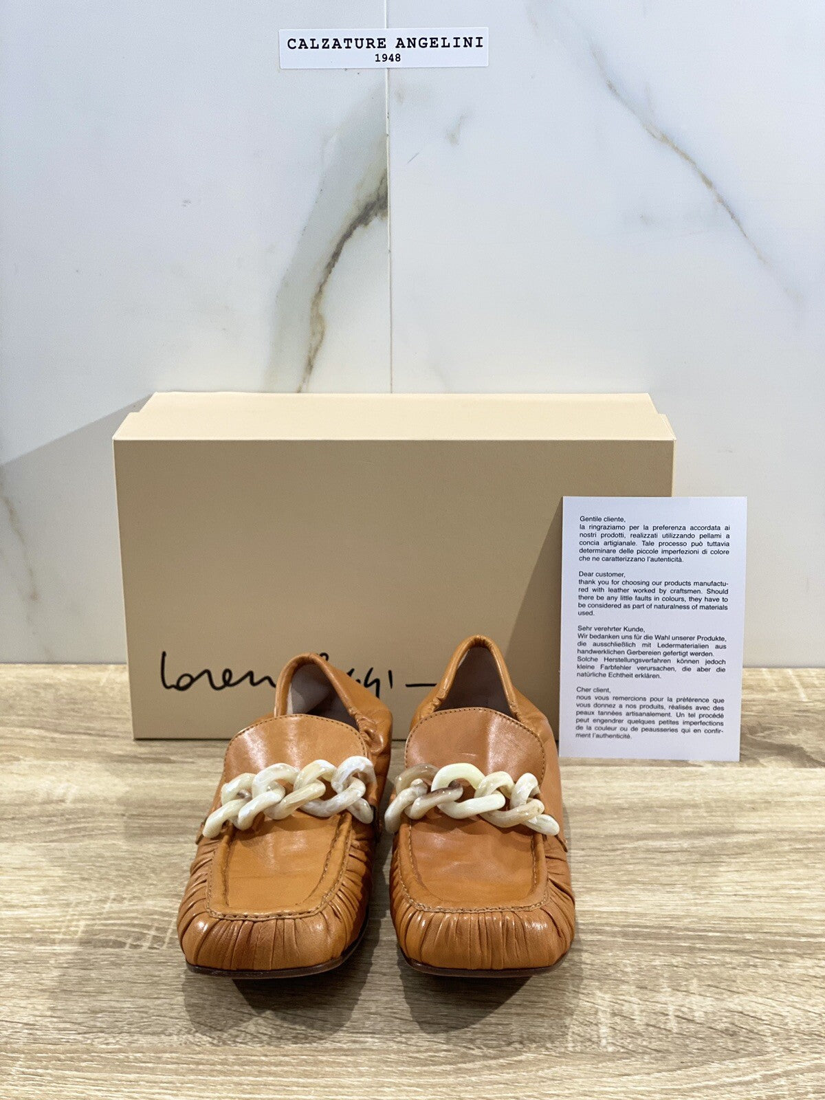 Lorena Paggi Mocassino Donna In Pelle Camel Made In Italy 37.5