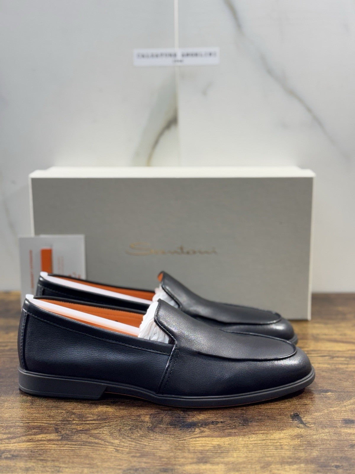 Santoni Mocassino Pelle Nero Luxury Santoni Scarpe Uomo 42