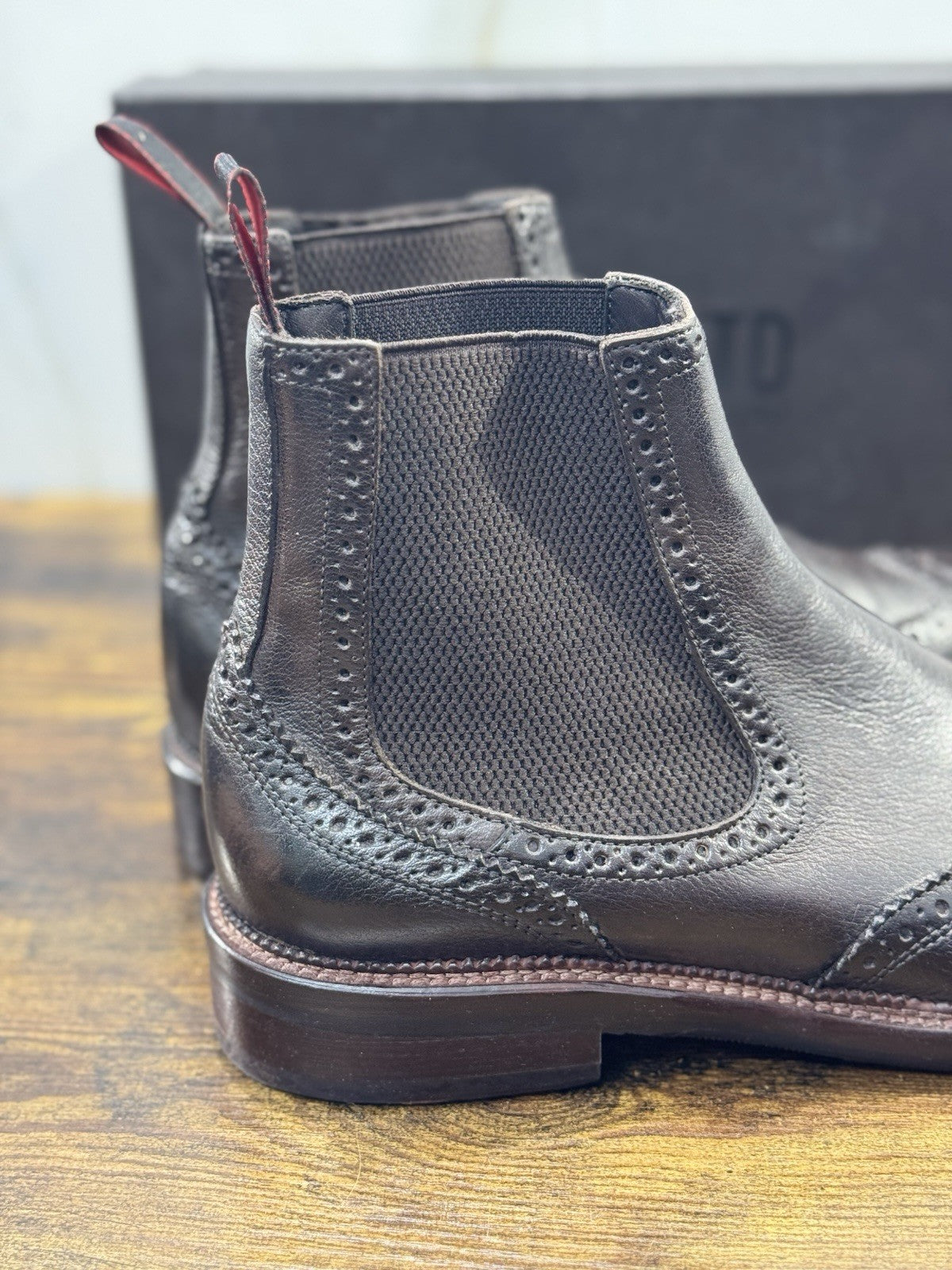 Jp David Chelsea Boot  Pelle Testa Moro 100% Made In Italy Casual 44