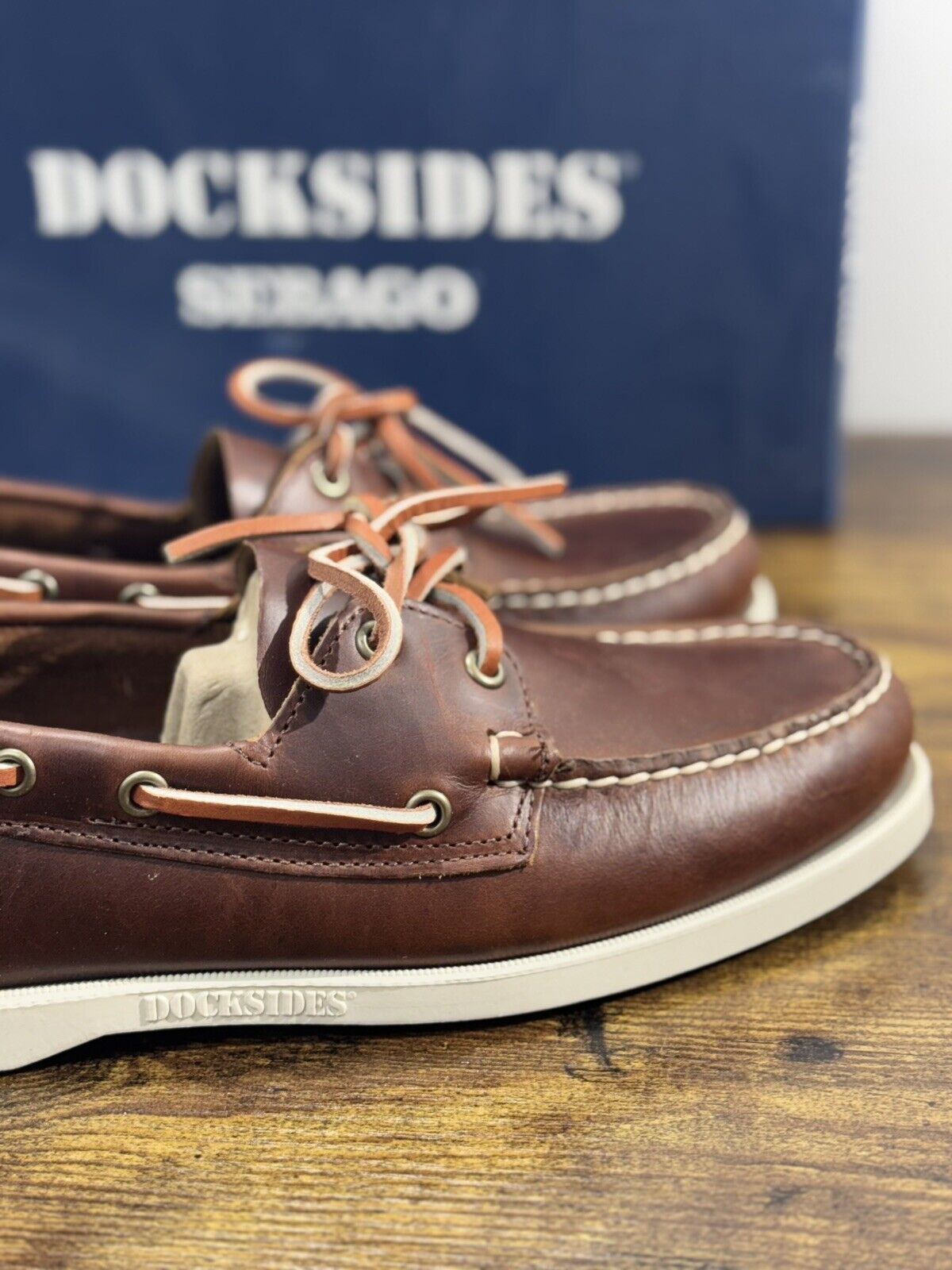 Sebago Docksides Portland Brown Waxed  Scarpa Da Barca Uomo Sebago 45