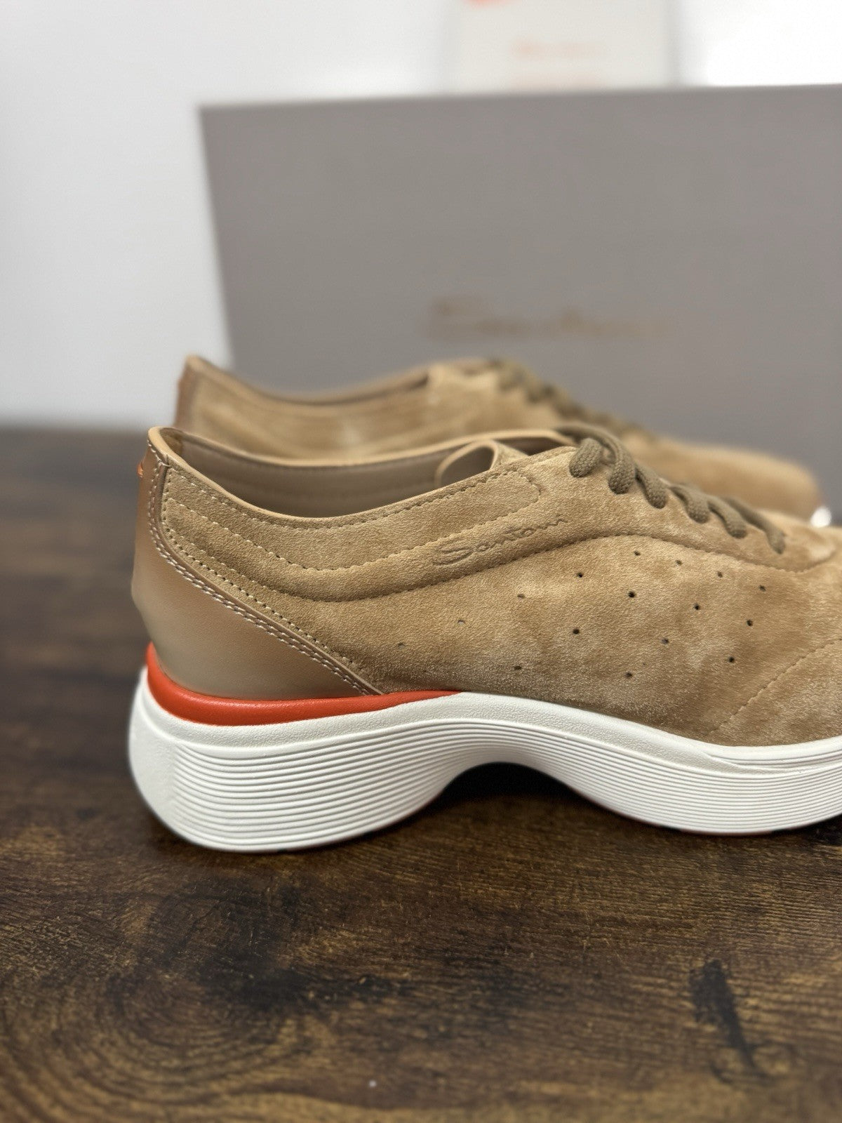 Santoni Sneaker Easy Bounce Suede Beige Casual Scarpa Santoni 38