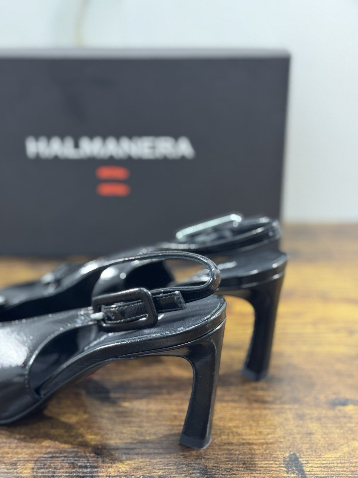 HALMANERA Sling Back Pelle Nero  Luxury Made In Italy Donna 35