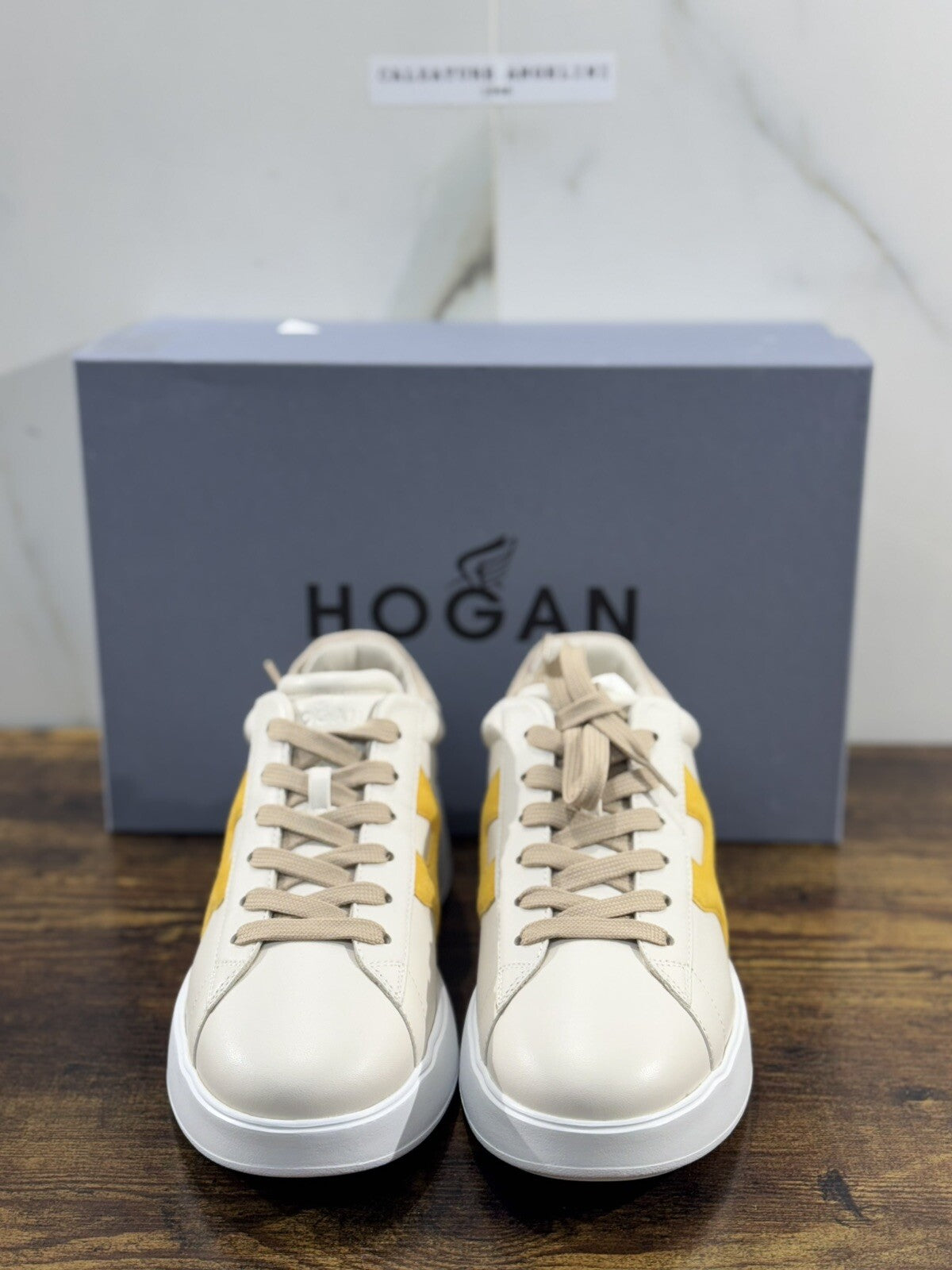 Hogan H564 Donna Sneaker Memory Foam Pelle Yougurt Luxury Hogan Woman 39.5