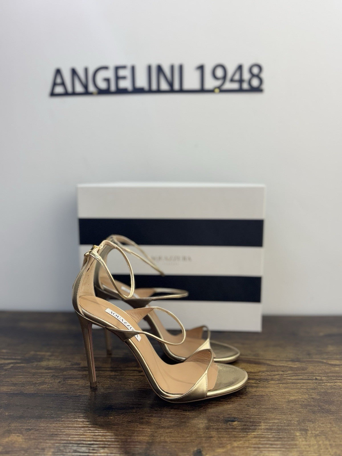 Aquazzurra Sandalo Minute 105 Pelle Soft Gold Luxury Sandalo Donna 38