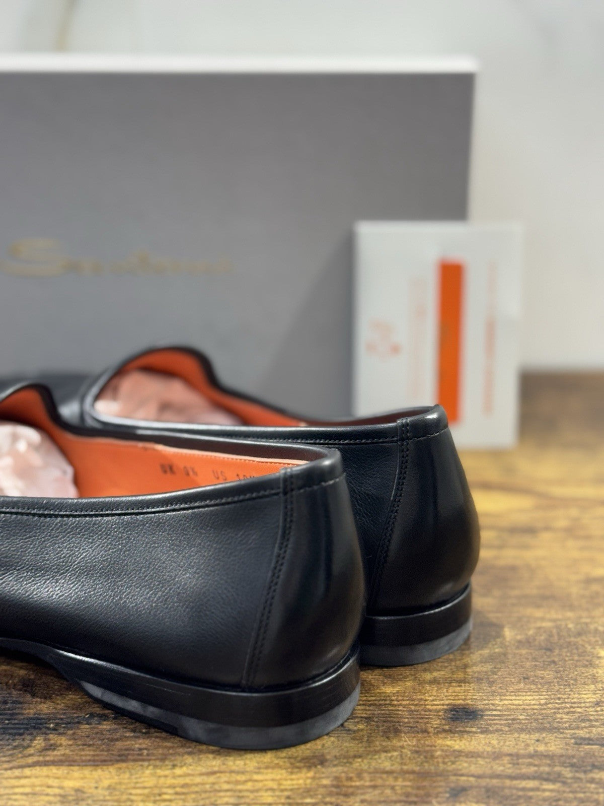 Santoni Mocassino Belgian  Pelle Nero Luxury Santoni Scarpa Uomo 43.5