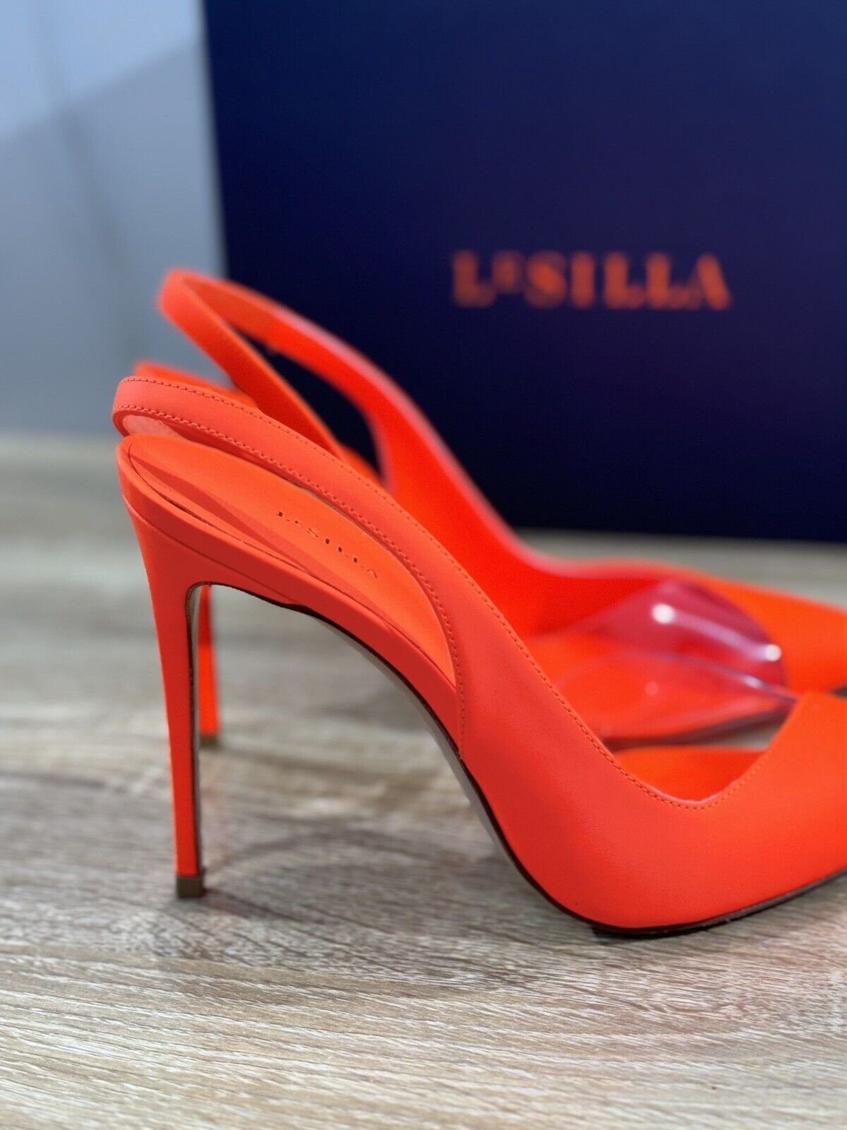 le silla Chanel NIVES Pelle Neon Arancio  Luxury Le Silla Woman Shoes 38