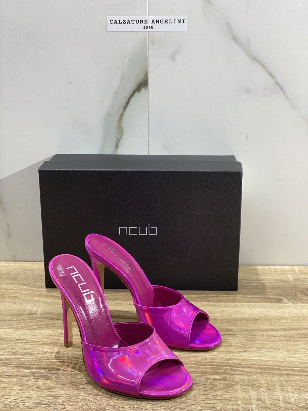 NCUB Sandalo Donna Modello Sole Pelle Fuxia Luxury Woman Sandal 37