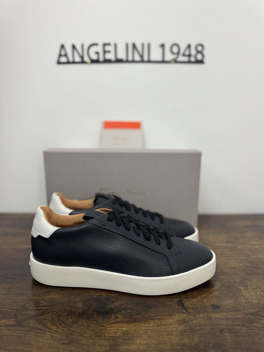 Santoni Sneaker Pelle Blu  Luxury Scarpa Santoni Uomo 42.5