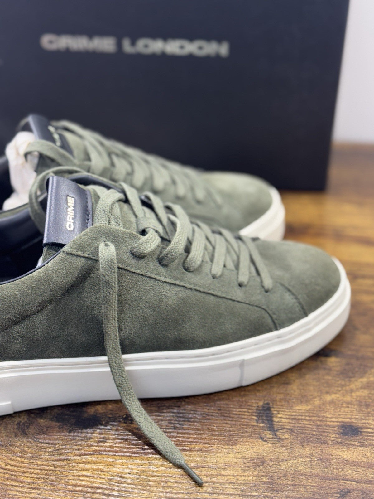 Crime London Sneaker Uomo Extra light Pelle Suede Verde  Casual Men Shoes 41