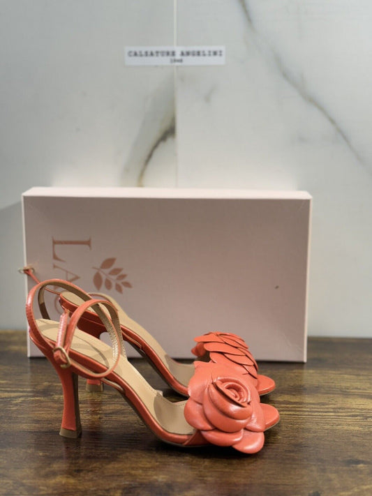 Relac Sandalo Donna Fiore   Pelle Arancio Handmade Shoes Relac 37