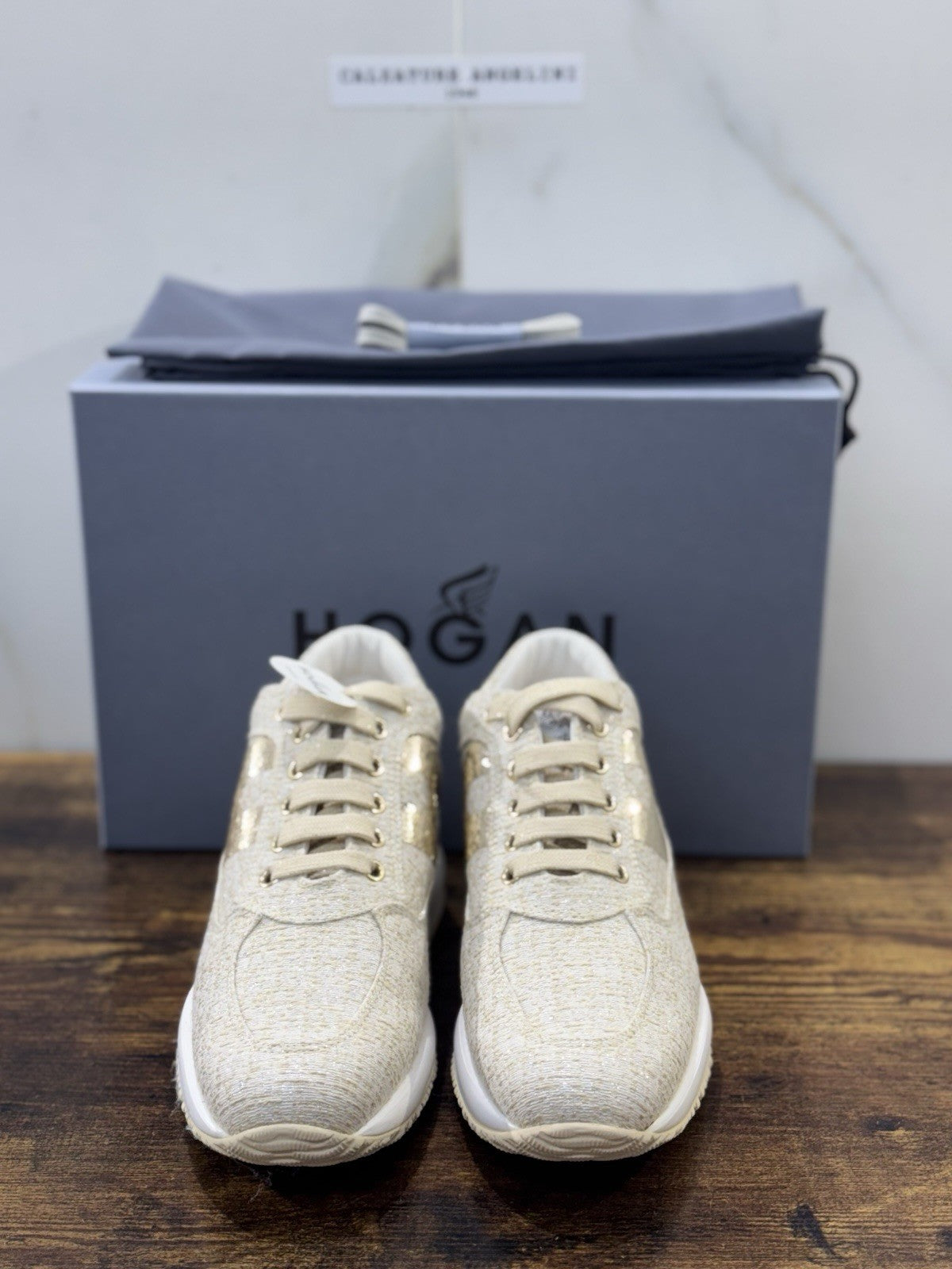 Hogan Interactive Pelle Crema Pailettes  Casual Hogan Donna 37