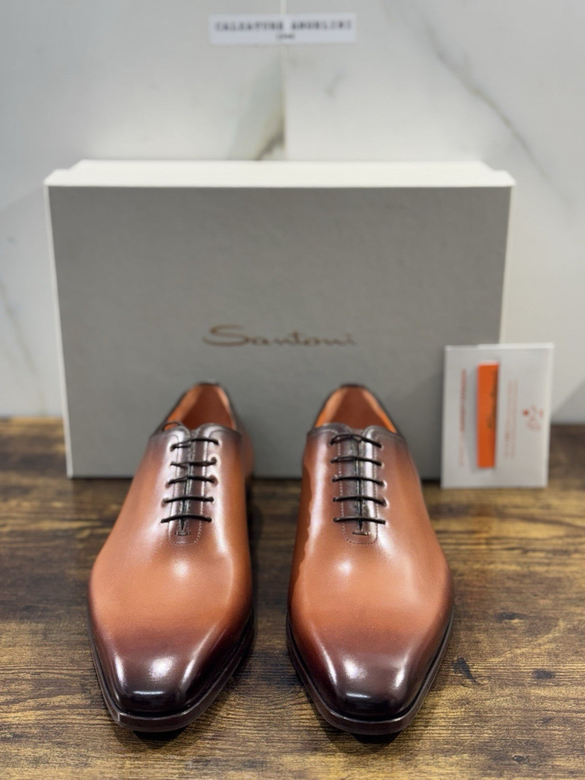 Santoni Stringata 5 Fori Limited Custom Made Andrea Santoni  Pelle Cuoio 42
