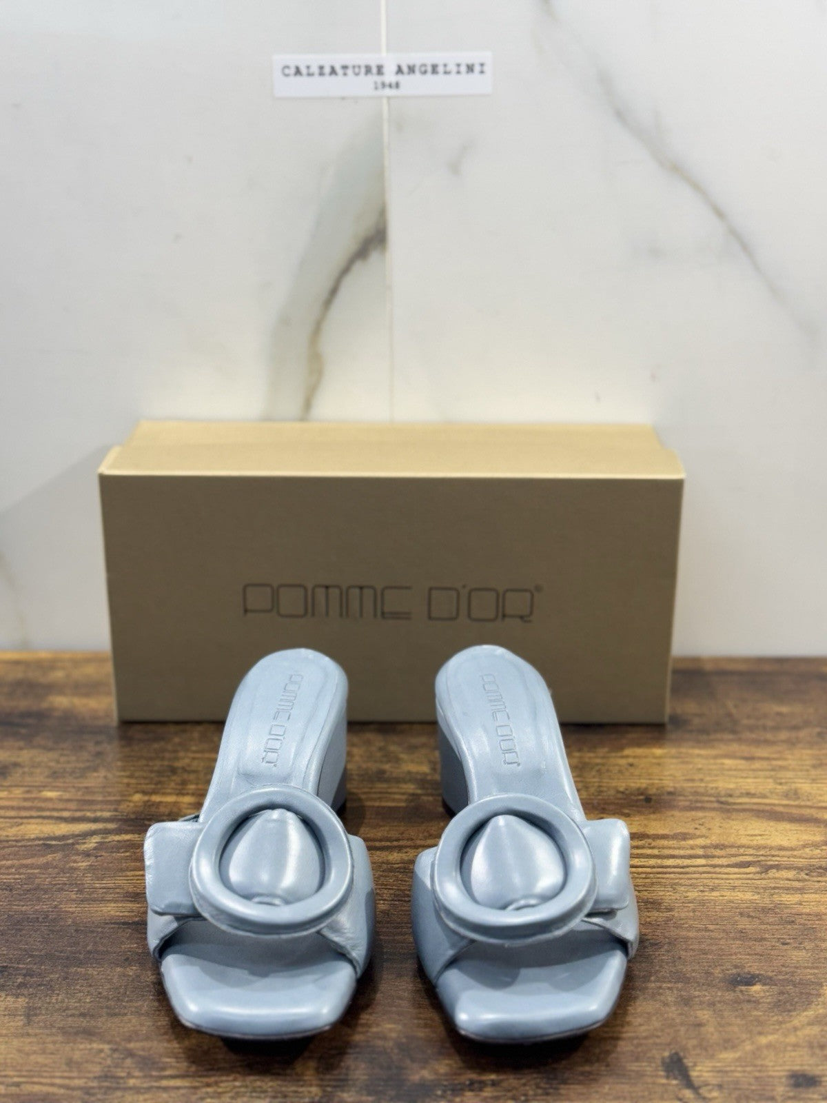 Pomme D’or Sandal  Pelle Dusty Blue    Luxury Handmade Woman Pomme D’or Donna 41