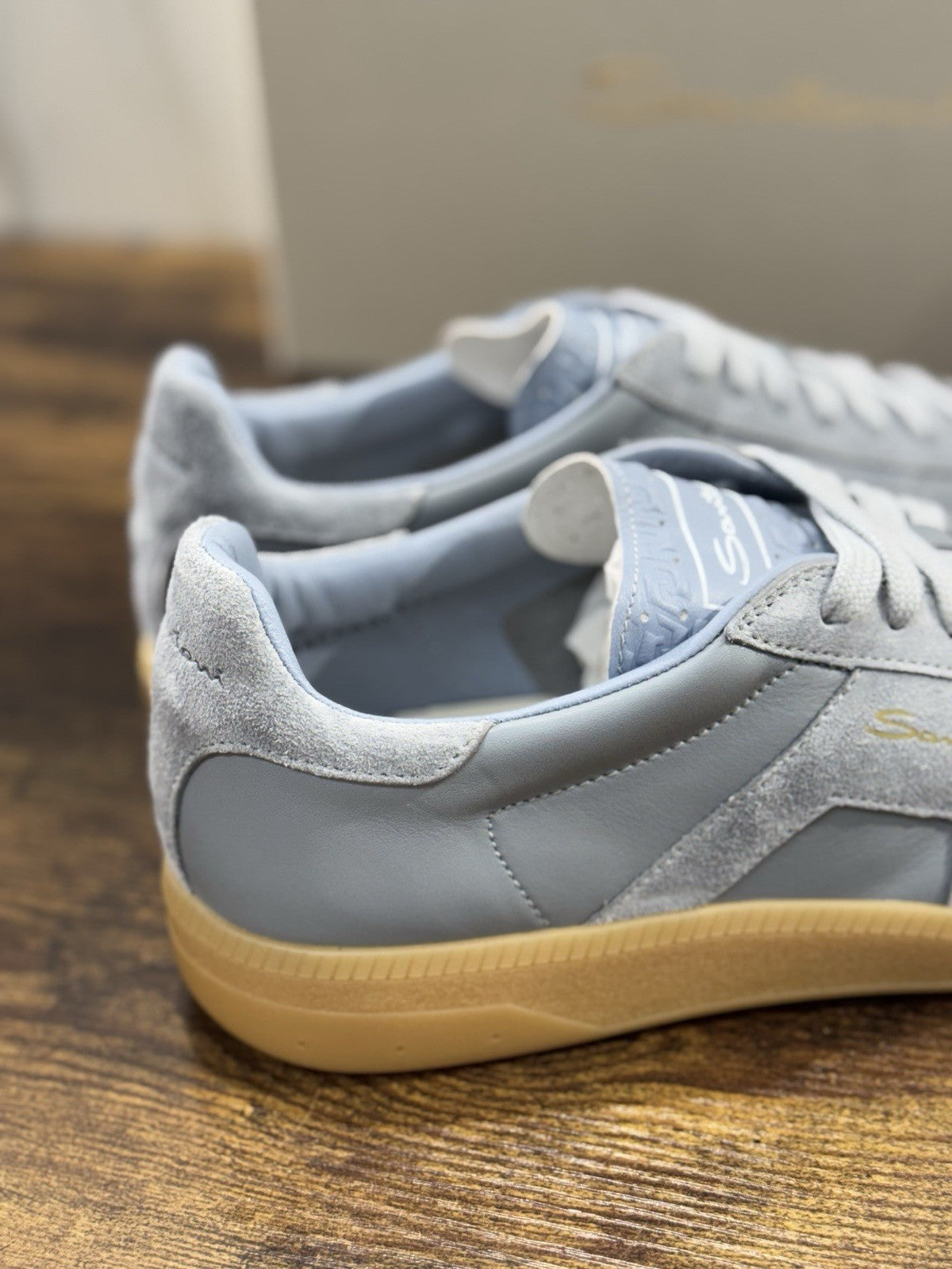 Santoni Sneaker Suede Light Blue  Luxury Santoni Scarpe Donna 40.5