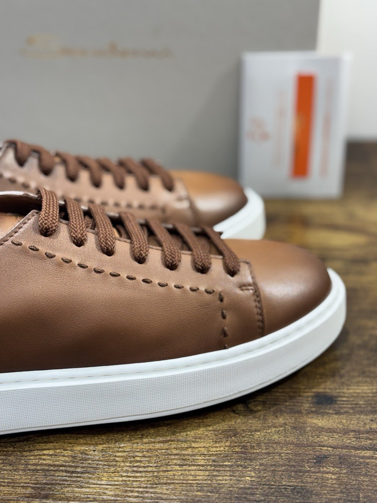 Santoni Sneaker Icon Pelle Cuoio  Luxury Santoni Scarpe Uomo 42.5