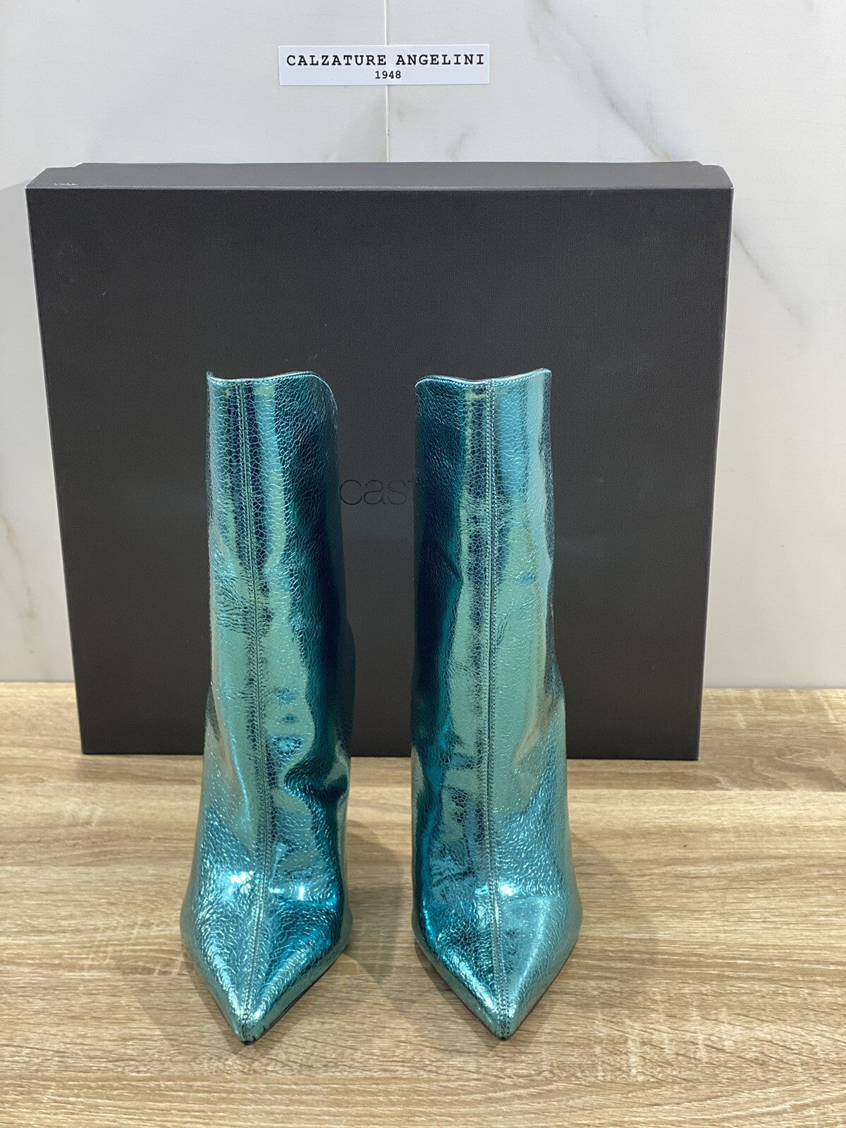 Aldo Castagna Layla Boot In Pelle Petrol Blue Luxury Boot  Aldo Castagna 37