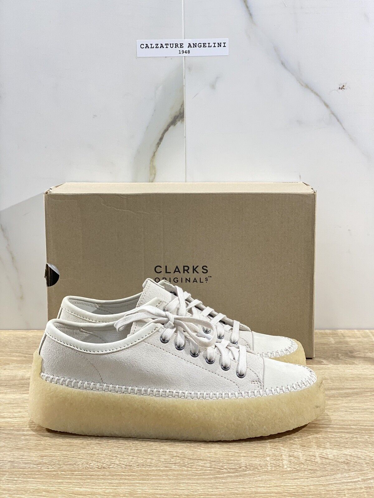 Clarks Original scarpa uomo Caravan  Low White Combi fondo crepe sole 41