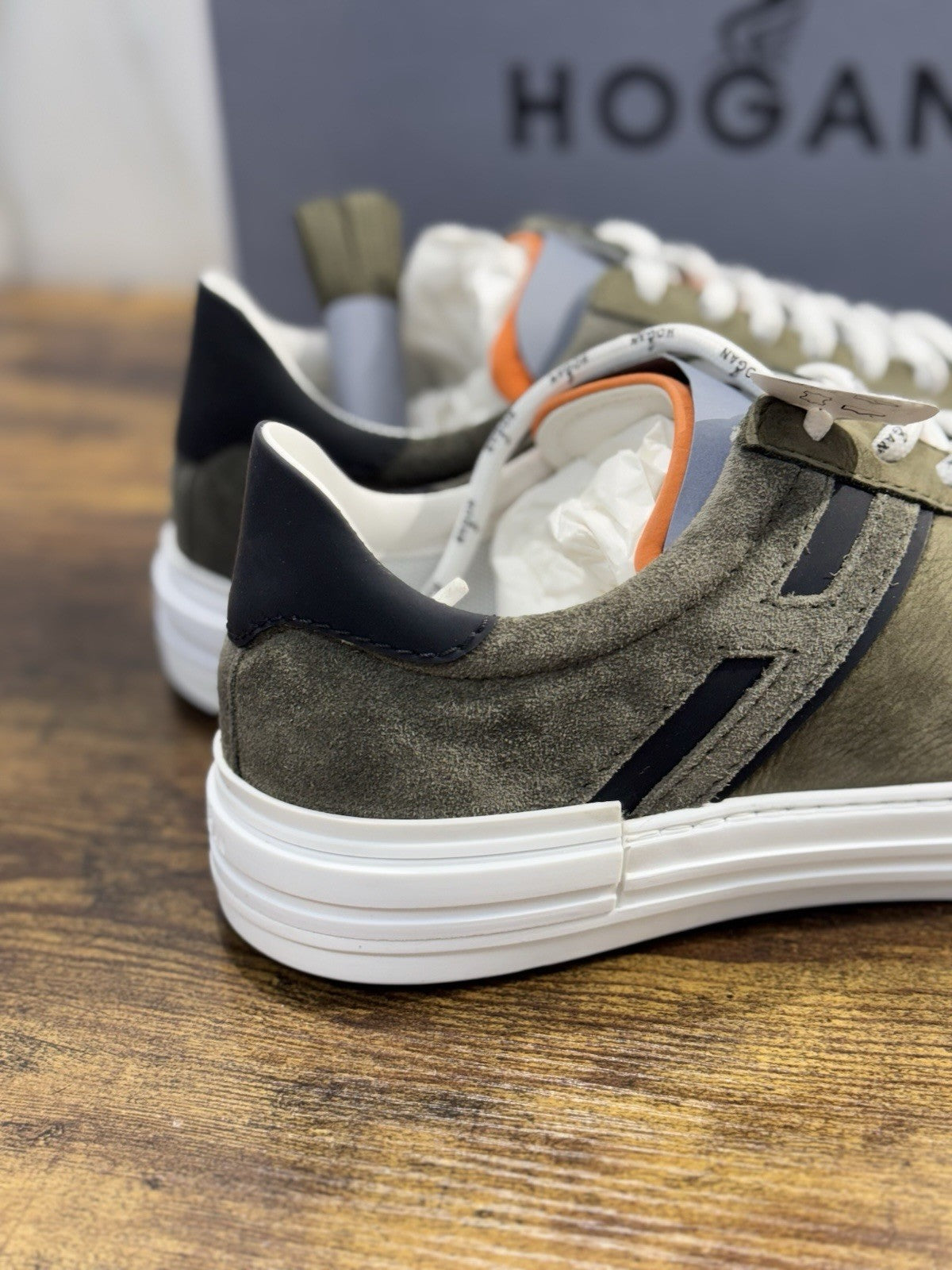 Hogan Rebel  Sneaker  Pelle Nabuk Verdone   Memory Foam   Casual    Uomo 41.5