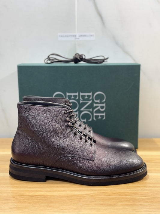 Green George Polacchino Pelle Bordo’ Grain Fondo Vibram Casual Boot Uomo 44
