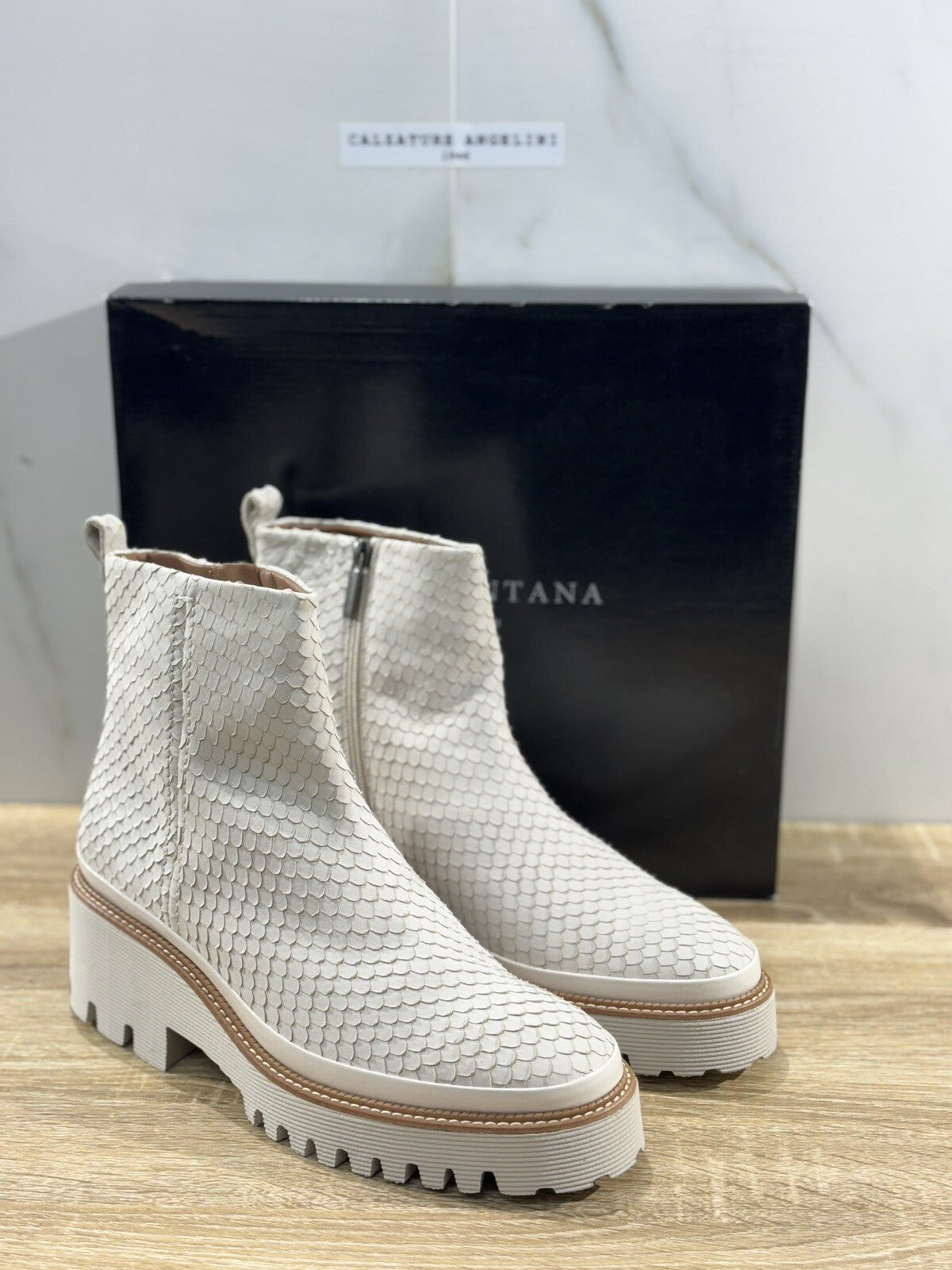 Pons Quintana Stivaletto Donna Carm B Pelle Bianca   Zeppa  Luxury Boot 40