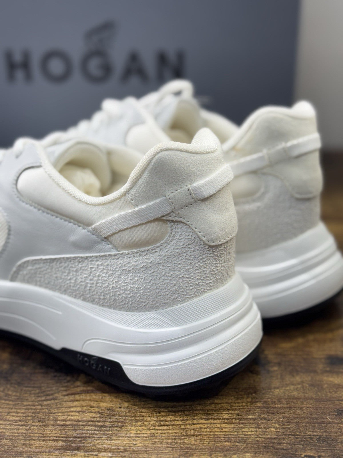 Hogan New Hyperlight Sneaker Pelle Bianca  Memory Foam Luxury Hogan Uomo 40.5