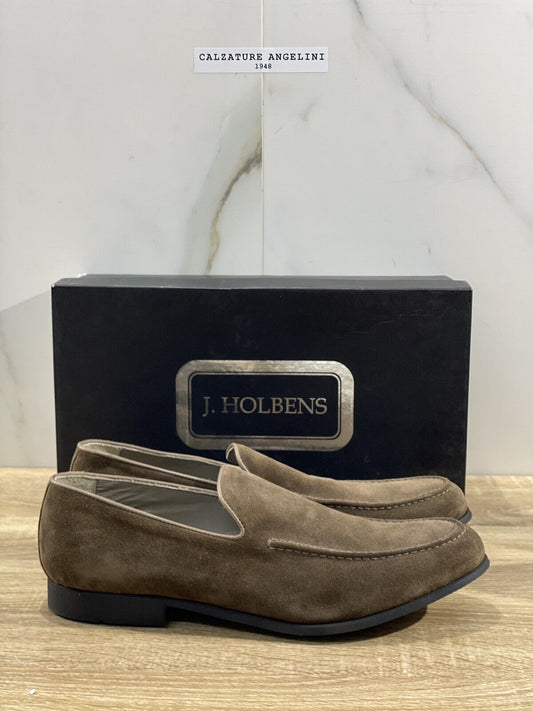 J.Holbens Mocassino Uomo Nappina Suede Tortora Casual Men Shoes Made In Italy 44