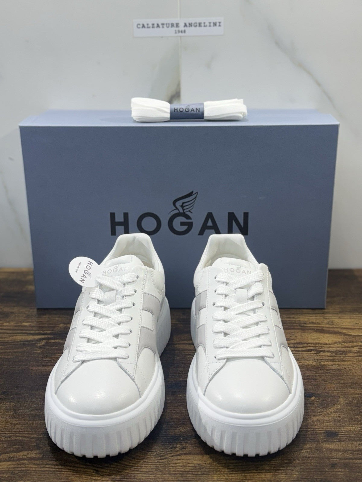 Hogan H-stripes  H Spezzata Pelle Bianca Grey  Memory Foam  Hogan Uomo 40.5