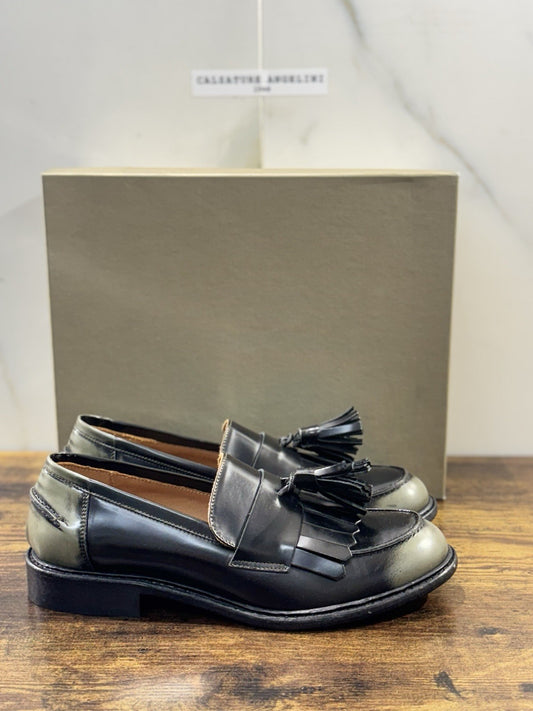 Duccio Del Duca Mocassino   Pelle Verde   Made In Italy Donna 41